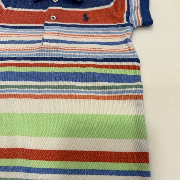 Ralph Lauren Baby Boy Romper Pony Logo Striped Multicolor Sz 6 Mos NWOT - Picture 10 of 10